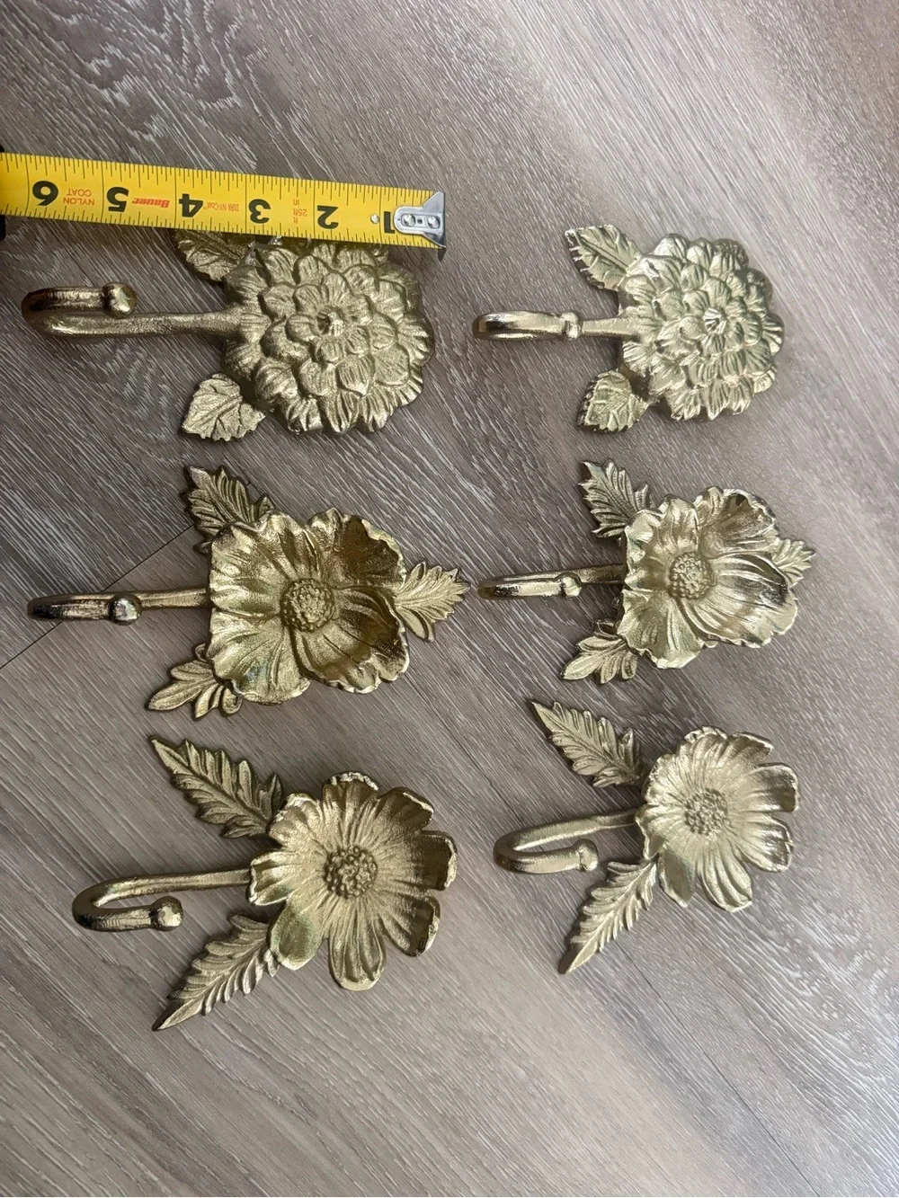 Gold Floral Wall Hooks - Decorative Home Wall Decor